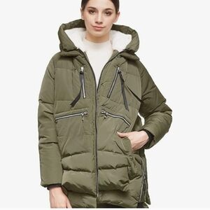 OROLAY Thickened Down Jacket Coat Green Size XS